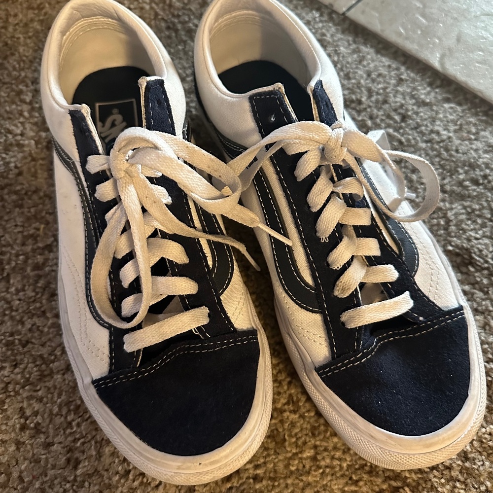 Navy and White Vans